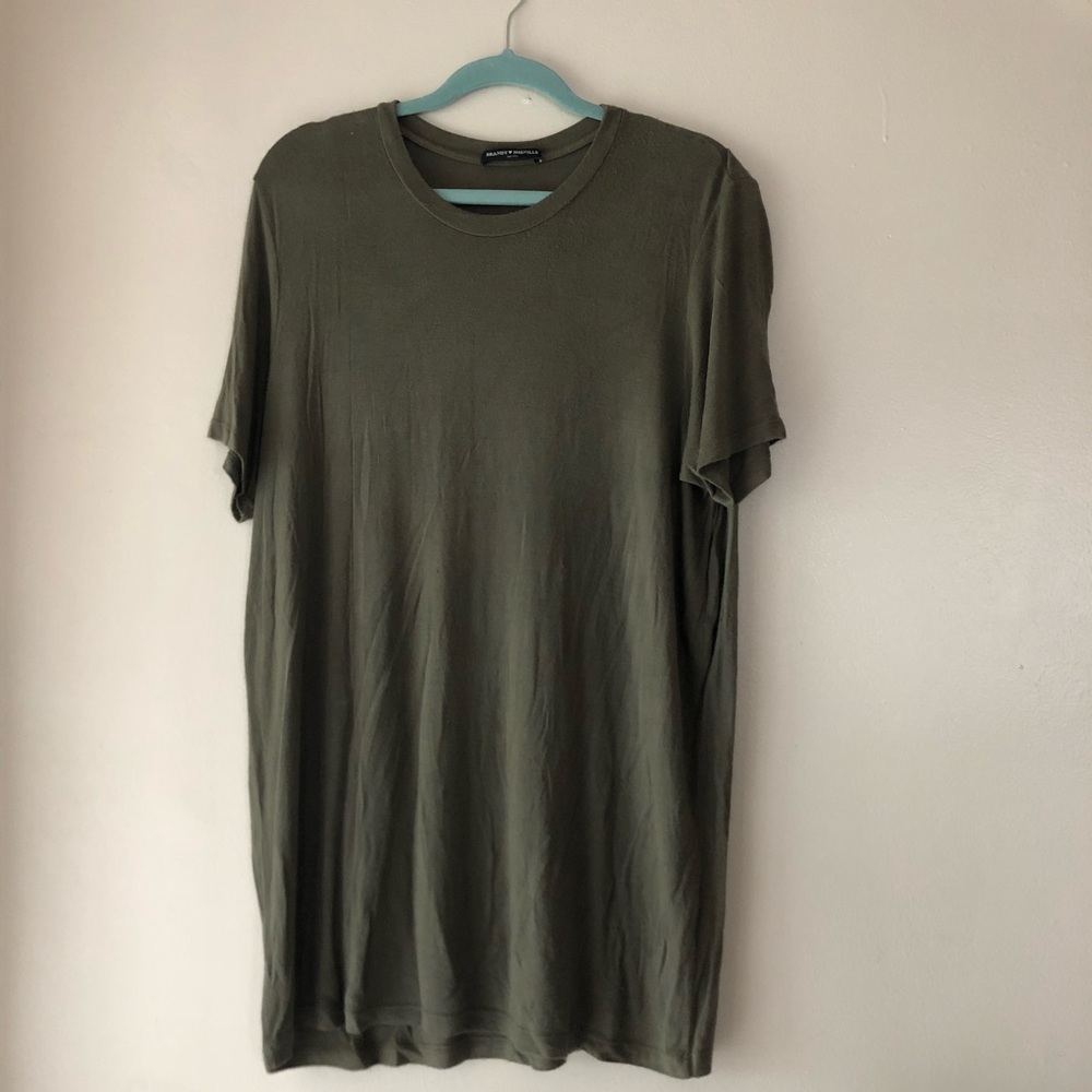 Army green brandy Melville T-shirt dress